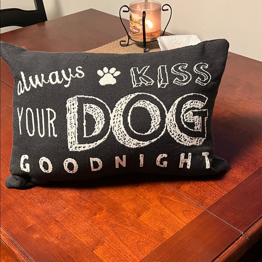 Black Dog-Themed Decorative Pillow